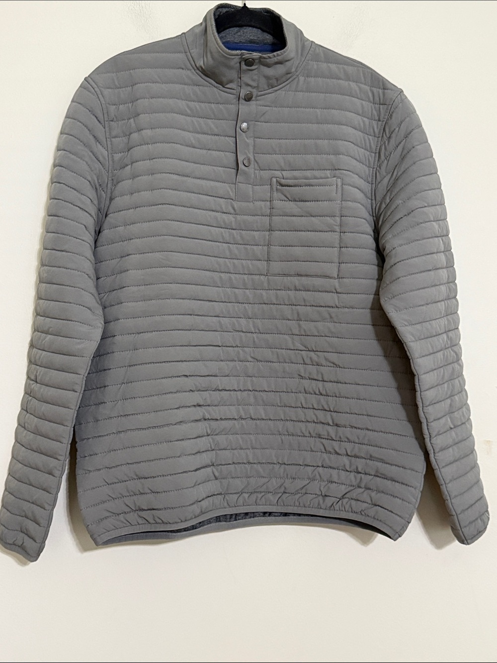 Onward reserve Men Quilted Pullover Jacket Gray M casual fall winter performance